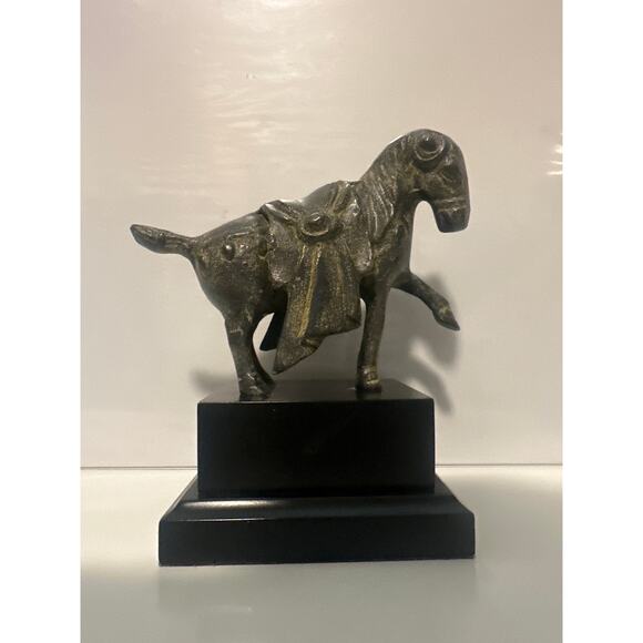 Bronze Horse bookend Statue Art Piece San Francisco Bay Trading Patina Wood Base - Picture 7 of 14